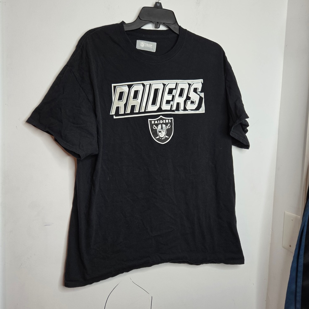 NFL Team Apparel Las Vegas Raiders Graphic T-Shirt Black Mens XL Short Sleeve